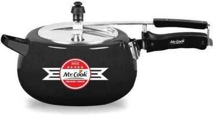 Mr.Cook by United Black 5 L Inner Lid Induction Bottom Pressure Cooker