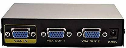 TERABYTE 2 Port VGA Splitter 1 Input 2 Output VGA Switcher 1 PC to 2 Monitors SVGA/XGA Video Distributor Converter 1920X1440 Sharing Switch Box 200MHz Media Streaming Device