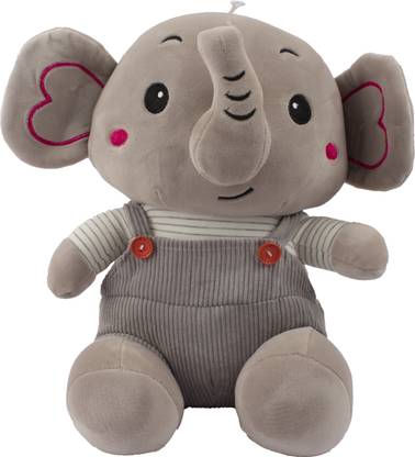 tynimo Elephant Plush Doll, Baby Soft Toy, Birthday Gift, Medium, Grey  - 33 cm