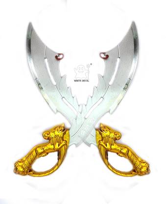 White Devil Sword Premium Quality Talwar Toy for Kids (Pack of 2) Maces & Swords