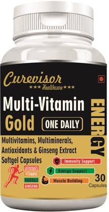 Curevisor Multivitamin with Ginseng Extract ,Antioxidants and Multiminerals