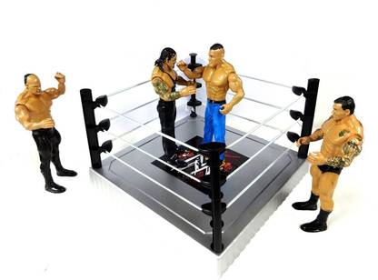Crazycute WWE Flexforce 4 Wrestling Action Figures Models Weapons Wrestling Ring Ultimate Warrior Power (Multicolour)