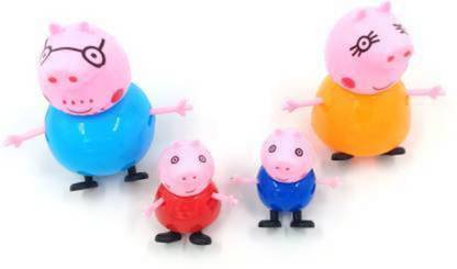JAMEN BORO Peppa Pig Toys Family Set Orginal Cartoon Animated Figures(Multicolor) (Multicolor)
