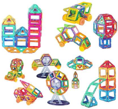 VBE 86 Pcs Mag-Magic Creativity Theme Brain Development Magnetic Game Educational 3D Blocks Set Toy