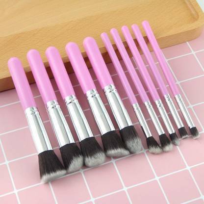 Signature X 10 pcs Pink Wood Handle Soft Nylon Bristles
