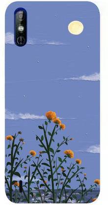 Skyhawk Back Cover for Tecno Spark Go Blue sky and Yellow flower