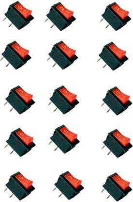 Shivay Store 2 Pin Dpdt Black Button on/off/on Ac 250v/6A 125v/10A Rocker Switch 15 A One Way Electrical Switch