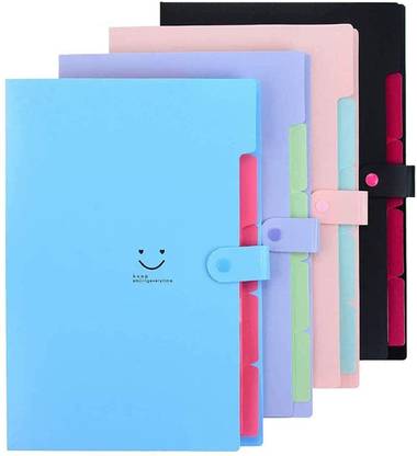 Afflatus File Folders for certificate Documents file cover paper organizer With 5 Pockets Certificate Holder file With 5-Pockets for School and Office Use A4 Files and Document Files Folders for Certificates File Folder