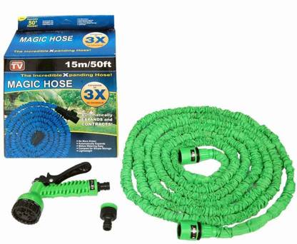 BOJ Water Magic Hose Spray Gun Telescopic Water Pipe High Pressure Car Wash Gun 25Ft 50Ft 1 L Hose-end Sprayer (Pack of 1) Hose Pipe