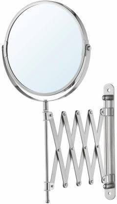 IKEA Round FRÄCK Mirror, Stainless steel Magnifying Mirror/ Shaving Mirror/ Bathroom Mirror with 5X Magnifying Mirror & Wall Bracket With Adjustable Frame Magnifying Mirror