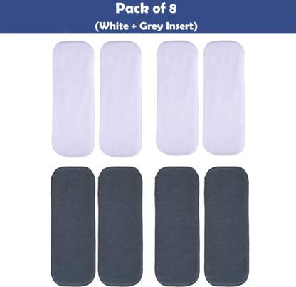 kogar All New Reusable Washable Daily Use High Absorable Nappy Diaper Liner/Insert For Baby New Born to 2 Year Grey And White Colour