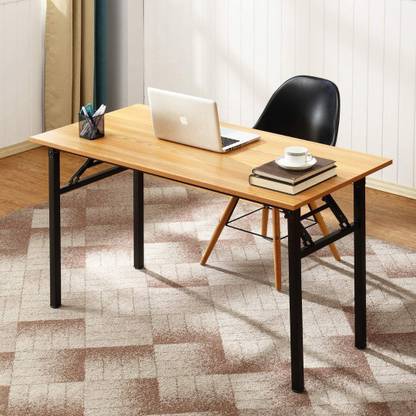 spacepanda Amish 4 x 2 Ft Multi-Purpose Folding Ply Laminated Top Table with Metal Frame Base for Computer, Banquet, Office, Home Engineered Wood Study Table Engineered Wood Study Table