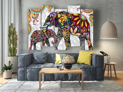 trust style interiors MDF Beautiful Elephant Art Texture Wall Paintings, Wall Art Panel Painting Digital Reprint 24 inch x 36 inch Painting