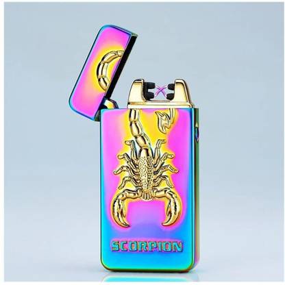 GEEKMONKEY Scorpion Double Arc USB Lighter USB Rechargeable Flameless Electronic Metal Lighter Pocket Lighter