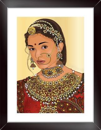 Indian Actress Aishwarya Rai Bachchan Wall Poster With Framed For Home And office Décor Print on Special I-Very Paper (Size 13.5 Inch X 10.5 Inch, Synthetic Wood Framed) Photographic Paper