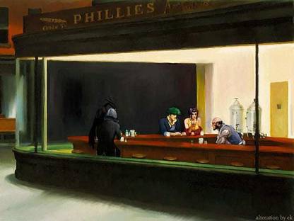 Cowboy Bebop Parody Nighthawks At The Diner Anime Cowboy Bebop Hd Art Matte Finish Poster Paper Print