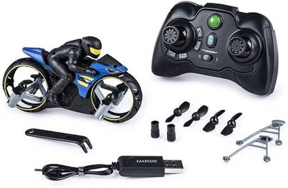 TOMZEE TOYS Flying Bike Motorcycle Rc Remote Control Drone 2 in 1 Flying and Racing Bike Toy 2.4G Remote Control Motorcycle Toy for Best Gift Children Kids Boys Girls ( Multicolour )