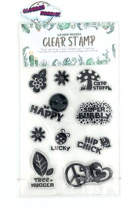 CLOUDED HOBBIES HAPPY Clear Photo Polymer Stamp Set for DIY Greeting Card Making, Scrapbooking, Papercraft & Decor 4.5x6 in CLEAR STAMP