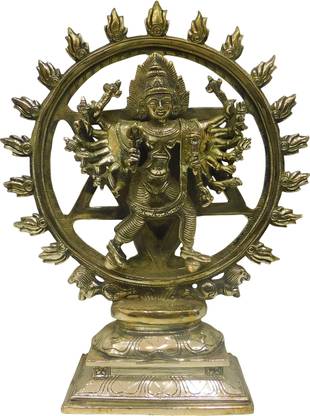 Om Shree Siddhi Vinayak Murti Bhandar Sudarshan Chakra Idol Lord Vishnu Decorative Showpiece Sudarshan Chakra Brass Figurine Narayan Brass Statue For Home Décor Brass Sudarshana Murti Decorative Showpiece  -  35 cm