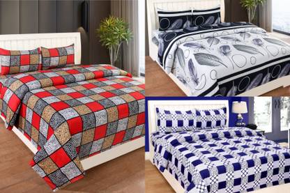n g products 150 TC Polycotton Double Printed Flat Bedsheet