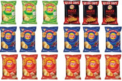 Lay's Maxx, Green, blue and Red combo pack 540 gm Chips