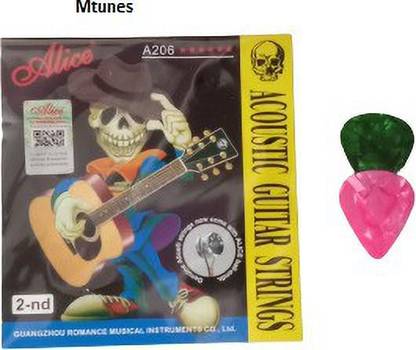 ALICE Acoustic B 2nd + 2 Picks Guitar String