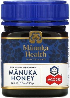 Manuka Health Raw and Unpasteurized, Manuka Honey, MGO 263+, 8.8 oz (250 g)