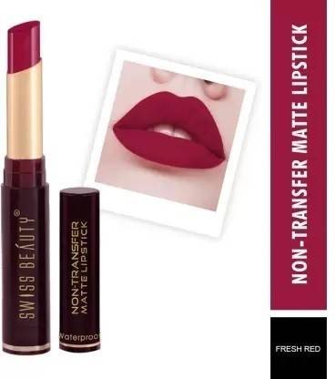 SWISS BEAUTY Non Transfer Matte Lipstick Shade 17 Fresh Red 2 g Pack of 1