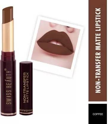 SWISS BEAUTY Non Transfer Matte Lipstick Shade 18 Coffee 2 g Pack of 1