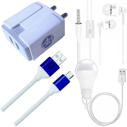 OTD Wall Charger Accessory Combo for Karbonn Aura Sleek 4G, Karbonn Aura Sleek Plus, Karbonn K9 Kavach 4G, Karbonn K9 Music 4G
