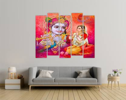 HD RAPID DESIGN Multiple Frames Split Art Texture MDF Wall Paintings, Wall Art Panels UV Painting for Living Room, Bedroom, Office, Hotels, Drawing Room_MDF5PANEL_07 Digital Reprint 18 inch x 23 inch Painting