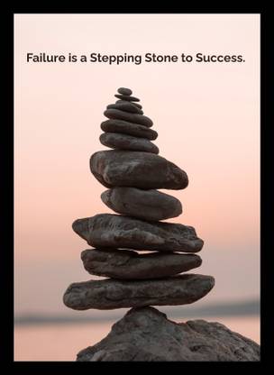 Libra Lion Libra Lion|Inspirational Quotes Stone Stepping image Digital Print Painting | Beautiful Wall Decor Painting| Wooden Frame with Fiber | Painting for Wall, Living Room, Bedroom, Office, Home Decoration Digital Reprint 12 inch x 9 inch Painting