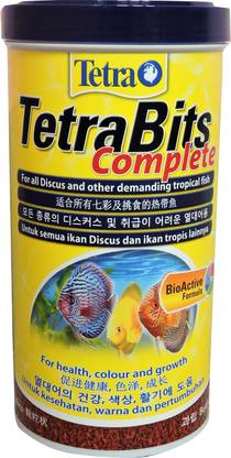 TETRA Bits Complete Fish Food for Health Color and Growth, 300g/1000ml 1 kg Dry Young Fish Food