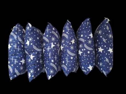 tijoriam Microfibre Body Pillow Pack of 6 Abstract Premium Blue Star Printed