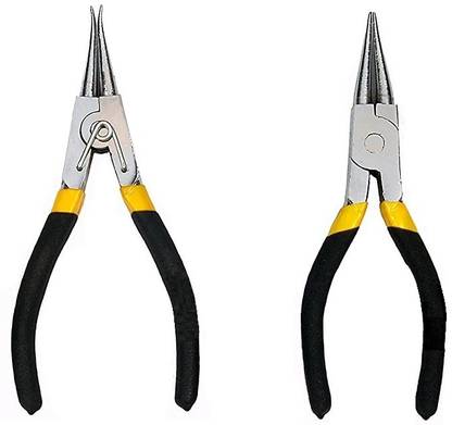 FIXKIT 7 inch Long Internal Straight and External Straight Nose Circlip Plier
