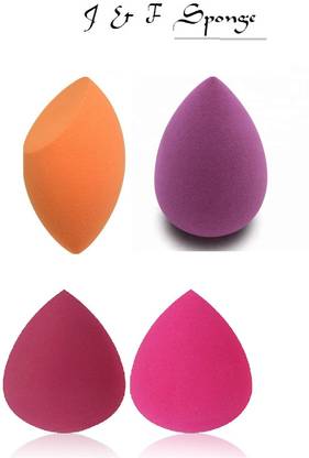J & F Make up cosmetic Sponge Puff / Foundation Cream Powder Liquid Puff Pack of 4