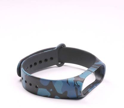 AUDICE Best Buy Replacement Strap for M_I Band 3 | M_I Band 4 Military Army Style Camouflage / for Xiaomi Mi Band 3 strap / Mi Band 4 Strap Watch band Silicone Strap (Not Compatible with Mi Band 1/2)-blue Smart Band Strap