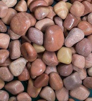 PEBSTONE Decorative Stone Pebbles for Aquarium Plant Pots Home Garden- Light Brown 10kg Polished, Regular Angular, Asymmetrical Rock Stone