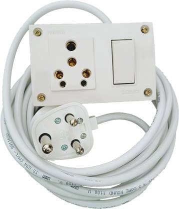 UKV 16A Extension board , 7 meter, heavy guage ,3 core copper cable , cona SS combined and 16A , 3 pin plug (big size) 1  Socket Extension Boards