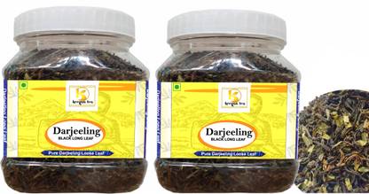 Keegan Tea Pure Darjeeling Long Leaf Authentic Darjeeling Black Tea 200gm Jar Combo Pack Of 2 (400gm) Black Tea Mason Jar