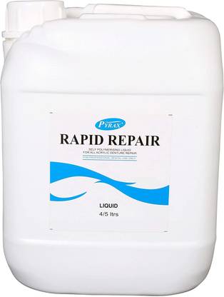 pyrax Rapid Repair Liquid, Cold Cure Liquid For Self Cure Denture Base Material Liquid 4 LTR Teeth Whitening liquid