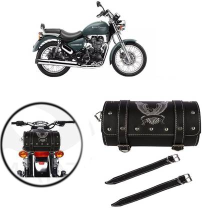 Znee Smart Saddle Bag Black Leatherette Motorbike Saddlebag