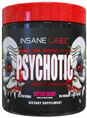 insane labz PSYCHOTIC PRE WORKOUT 35 SERVINGS + VERIFICATION CODE | COTTON CANDY FLAVOR |TOP Pre Workout