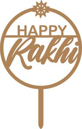 Om Art Happy Rakhi Cake Topper