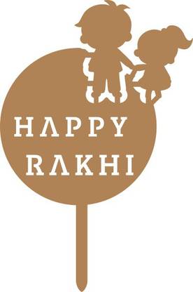 Om Art Happy Rakhi Cake Topper
