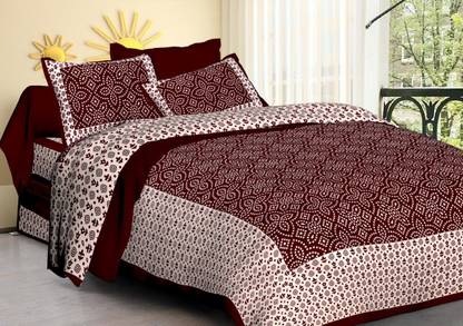 Shree Lal Ji Export 140 TC Cotton Double Printed Flat Bedsheet
