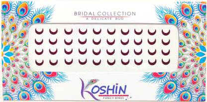 Koshin Dark Maroon Half Moon Shape Medium Size ( Chand Bindi ) Forehead Maroon Bindis