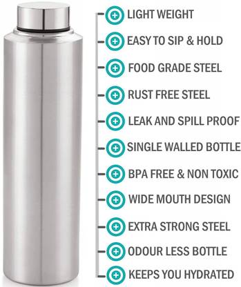JASMIT Stainless Steel Gym/School/Collage 900 ml Steel Bottle