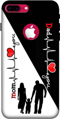 NDCOM Back Cover for iPhone 8 Plus Logo Cut Mom Dad Love Printed