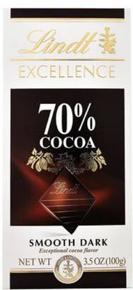 LINDT Excellence 70% Dark Cocoa Chocolate Bar, 100g (Pack Of 2 Value For Money) Bars